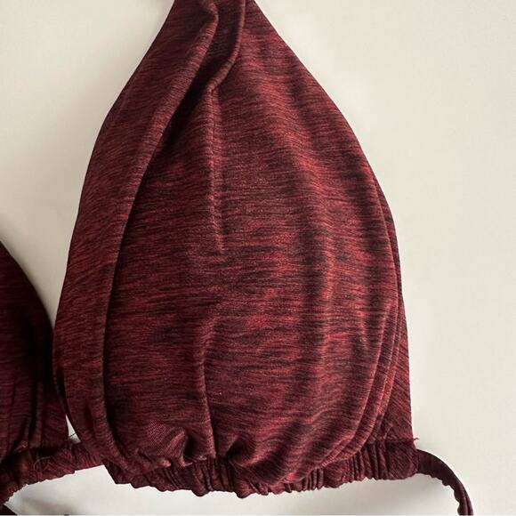LA BLANCA Bikini Swimsuit Top Red Black Heather color women’s size 6 strappy - Picture 4 of 5